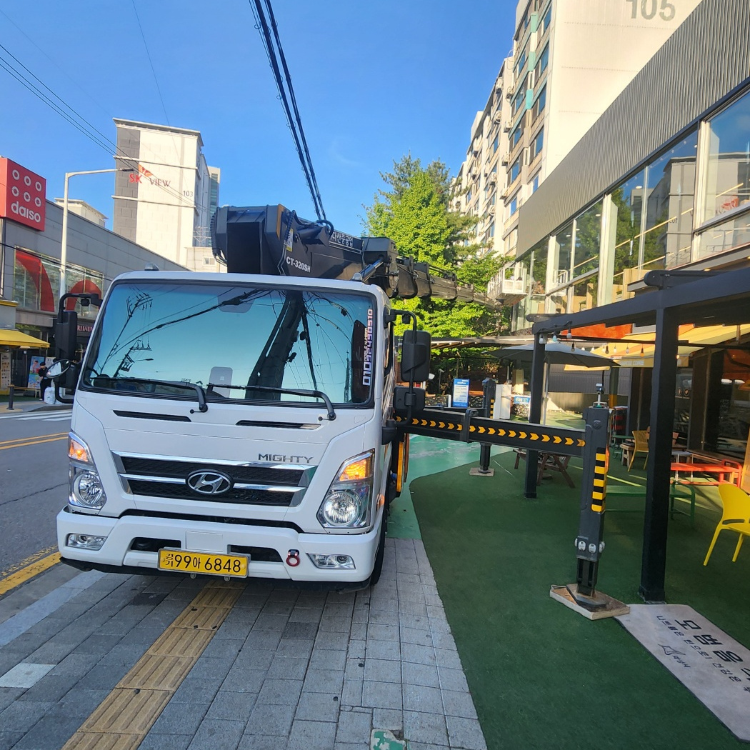 간판 LED 스카이차 작업사진